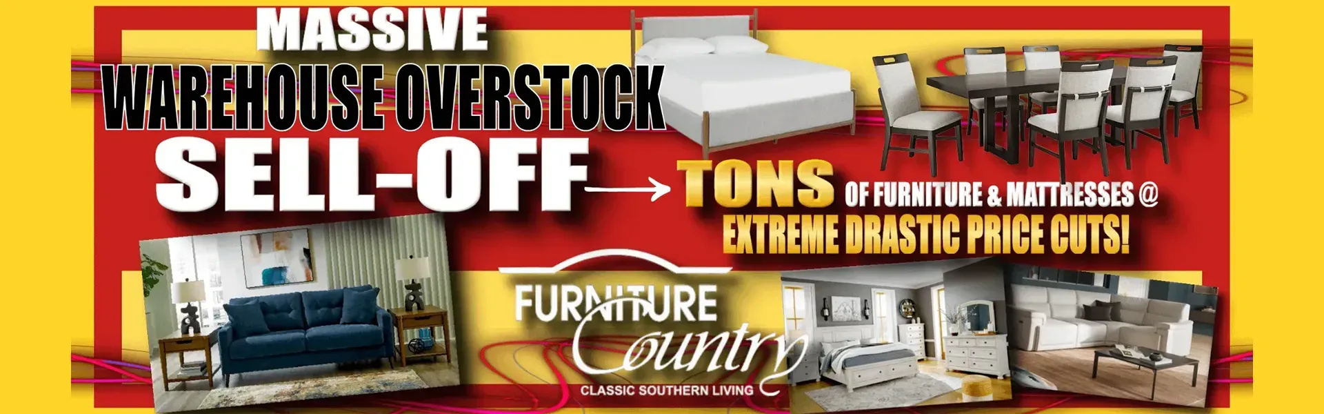 Massive Warehouse Overstock Sell-off. Furniture Country